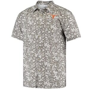 Columbia Texas Longhorns men's gray Super‎ Slack Tide Button-Up Shirt Size XL